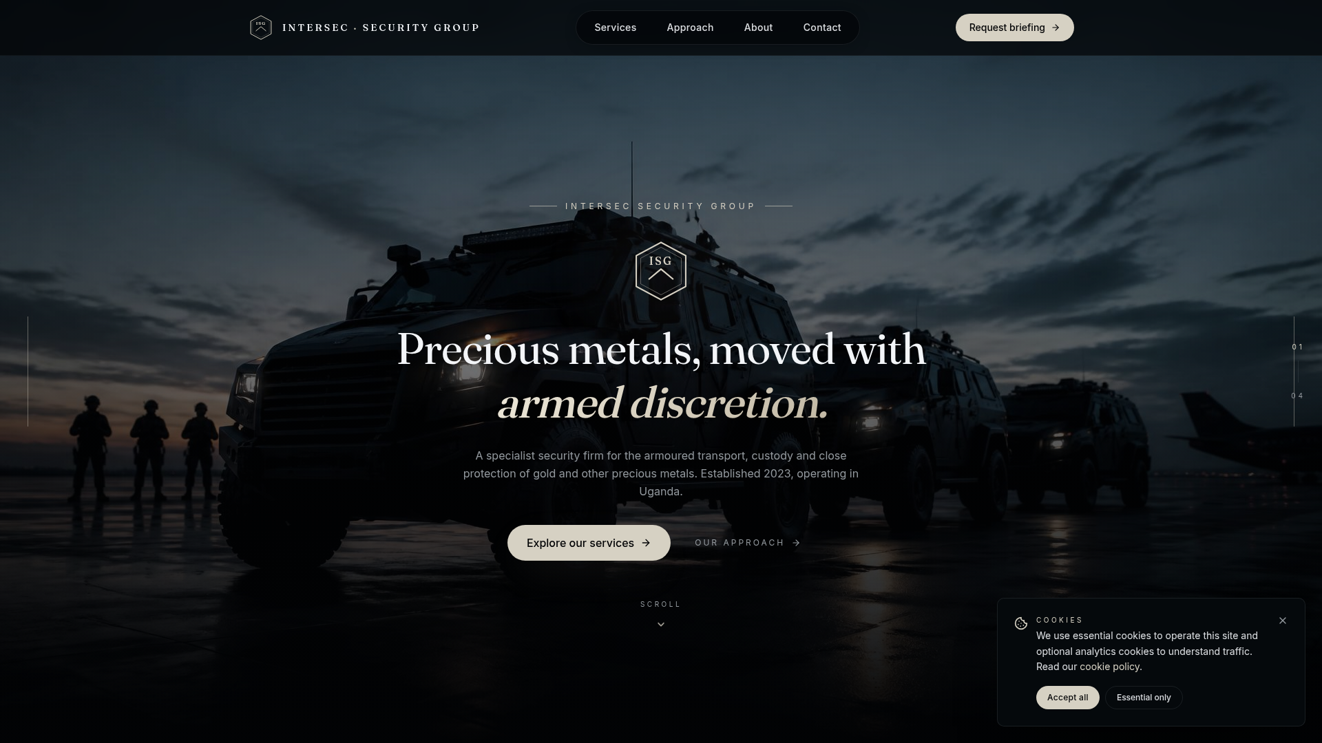 Intersec Security Group homepage preview